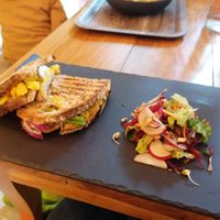 Sandwich with potatoes at The Hungry Yogi  in Scionzier