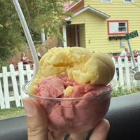 Peach and Strawberry Sorbet  at The Carp Custom Creamery in Carp