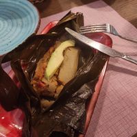 Tamal vegano at El Chibiski in Cangas De Onis