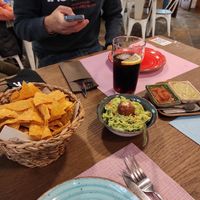 Totopos con guacamole at El Chibiski in Cangas De Onis