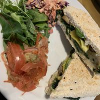 Spinach and cheese panini  at Riverside Cafe in Newcastle Emlyn