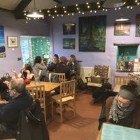 This is a popular venue. Saturday afternoon. at Riverside Cafe in Newcastle Emlyn