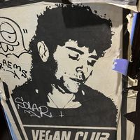Vegan sign on the walls  at Monty's Good Burger - Culver City in Culver City