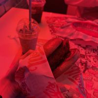 Nashville hot burger   at Monty's Good Burger - Culver City in Culver City