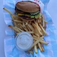 Single burger  at Monty's Good Burger - Culver City in Culver City