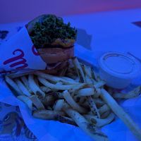 Burger w/ fries and ranch   at Monty's Good Burger - Culver City in Culver City