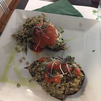 Stuffed eggplants at Vegetariano El Calafate in Malaga