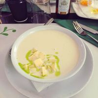 garlic almond soup at Vegetariano El Calafate in Malaga