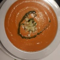 Delicious gazpacho soup at Vegetariano El Calafate in Malaga
