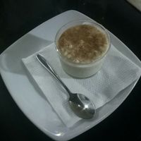 Course 3 - rice pudding with soy milk (can also choose fruit as vegan option) at Vegetariano El Calafate in Malaga