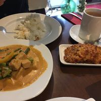 Penang curry and corn fritters  at Pad Thai in Southsea