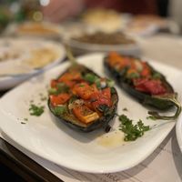 Vegan Meze - Grilled Eggplant  at Melitzia Taverna in Tala
