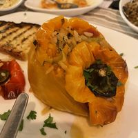 Vegan Meze - Stuffed Pepper  at Melitzia Taverna in Tala