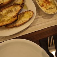 Hummus with bread at Melitzia Taverna in Tala