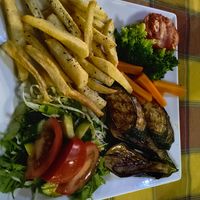 Vegetarian plate without cheese at Melitzia Taverna in Tala