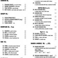 Menu October 2021, 2 of 4  at Kung Fu II Izakaya Bar in Copenhagen