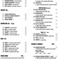 Menu October 2021, 4 of 4  at Kung Fu II Izakaya Bar in Copenhagen