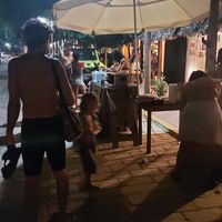 A queue at the stand. at Yalla Falafel in Oaxaca