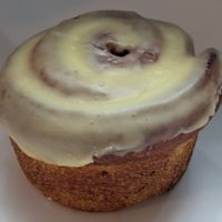 cinnamon roll at Tipping the Scales Vegan Bakery in Beaverton