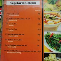 Vegeterian menu at Tukta Thai Food Haad Rin Koh Phangan in Koh Phangan