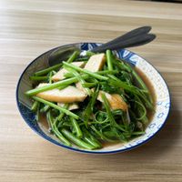 Morning glory with tofu   at Tukta Thai Food Haad Rin Koh Phangan in Koh Phangan