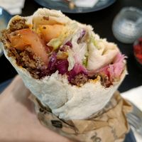 Vegan seitan wrap at Gaia Kitchen in Vienna