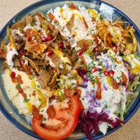Kebab plate 2024 (it's very good) at Gaia Kitchen in Vienna