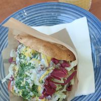 Kebap Sandwich and Mango Lassi at Gaia Kitchen in Vienna