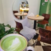 Матча-лате🤍 at Steppe Healthy and Vegan Bakery, in Lviv