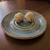 Traditional cookie filled with a sweet paste at Steppe Healthy and Vegan Bakery, in Lviv