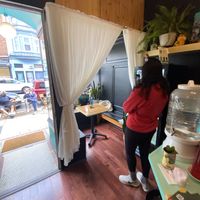 Window seating at Lightbox Cafe in Philadelphia