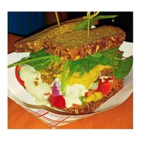 Carrot Falafel (custom ordered on Multigrain toast) at Lightbox Cafe in Philadelphia