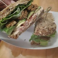 B.L.A.T Smoked Maple Tempeh Bacon, lettuce, Avocado, Tomato, Vegan Chipotle Aioli #Veganuary at Lightbox Cafe in Philadelphia