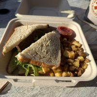 Sweet potato & black bean burger on sourdough   at Good Life Organic Kitchen in Exton