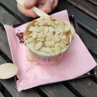 Apple crumble with custard  at Humble Crumble in South East London