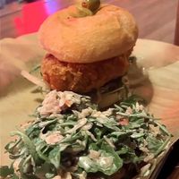 Chicken sandwich w/coleslaw. Not a fan of the coleslaw  at Green Kitchen in Cleveland