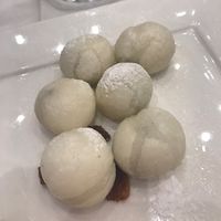 Dolce: pasta di riso fritta e ripieno di pasta di sesamo  at Shanghai Naturalmente in Padua