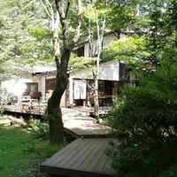 Outside at Ryokuyu Shokudou in Karuizawa