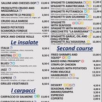 English menu with clearly labeled allergens/non-vegan ingredients   at Baresana in Bari