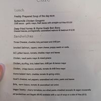 Lunch menu at Betelnut Cafe in Tallaght
