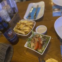 Hemp mayonnaise with the fries.   at De Strandtent in Callantsoog