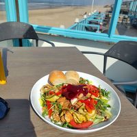 salad with grilled veggies and lots of nuts at De Strandtent in Callantsoog