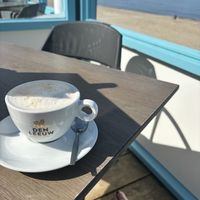 True blue vegan koffie  at De Strandtent in Callantsoog