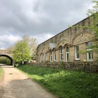 The Station café from the Monsal trail point of view  at Hassop Station Cafe in Bakewell