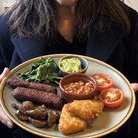 A detour on my birthday to eat this vegan breakfast!  at Hassop Station Cafe in Bakewell