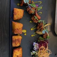 Vegan Chicken Tikka and Pineapple Tikka starter   at Darshan Nepal in Cannock