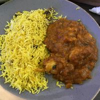 Mushroom Rice with Vegan Chicken Rogan Josh   at Darshan Nepal in Cannock