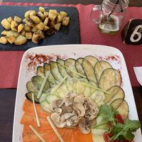 Vegetable carpaccio (with a bit too much lemon juice)  at Ristorante 377 in Gran Canaria