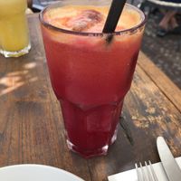Detox juice (beetroot, ginger, apple)  at Mumak Tropical in Ibiza
