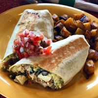 Vegan breakfast burrito at The Friendly Toast in Danvers